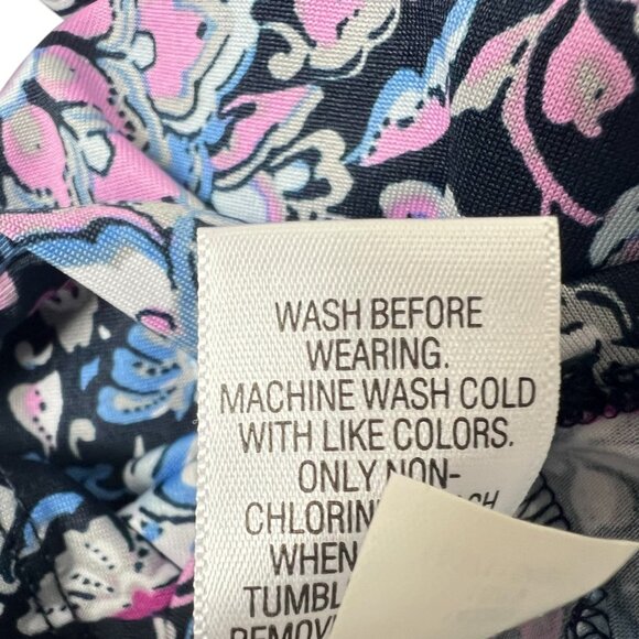 Croft & Barrow Womens Small Floral Print 3/4 Tie Sleeve Blouse - Picture 6 of 14